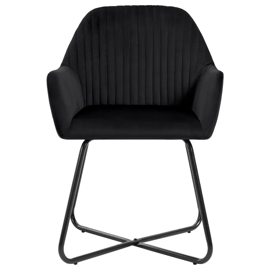 Chaises à manger lot de 4 Noir Velours - 3
