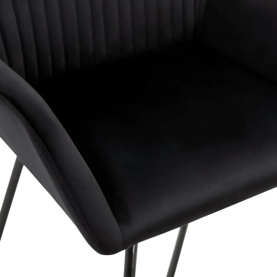 Chaises à manger lot de 4 Noir Velours - 6