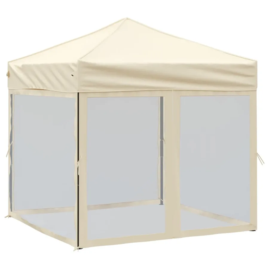 Tente de réception pliable avec parois Crème 2x2 m - 2
