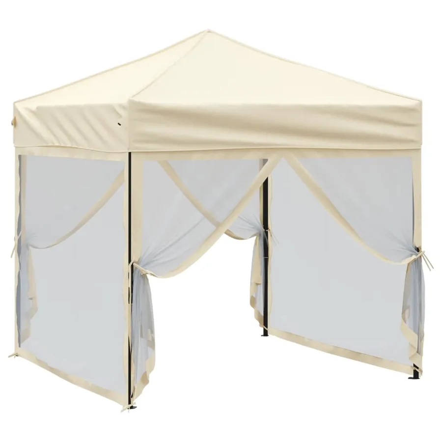Tente de réception pliable avec parois Crème 2x2 m - 3