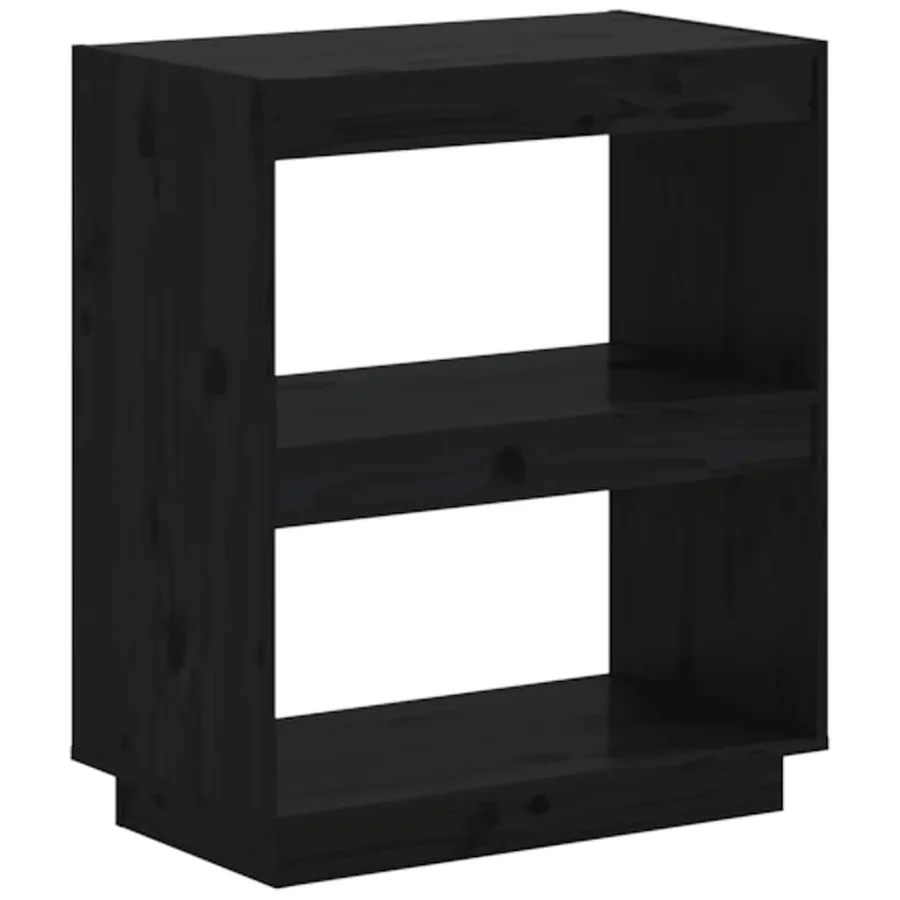 Bibliothèque Noir 60x35x71 cm Bois de pin massif - 2