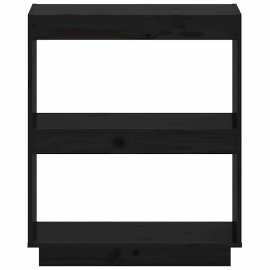 Bibliothèque Noir 60x35x71 cm Bois de pin massif - 5