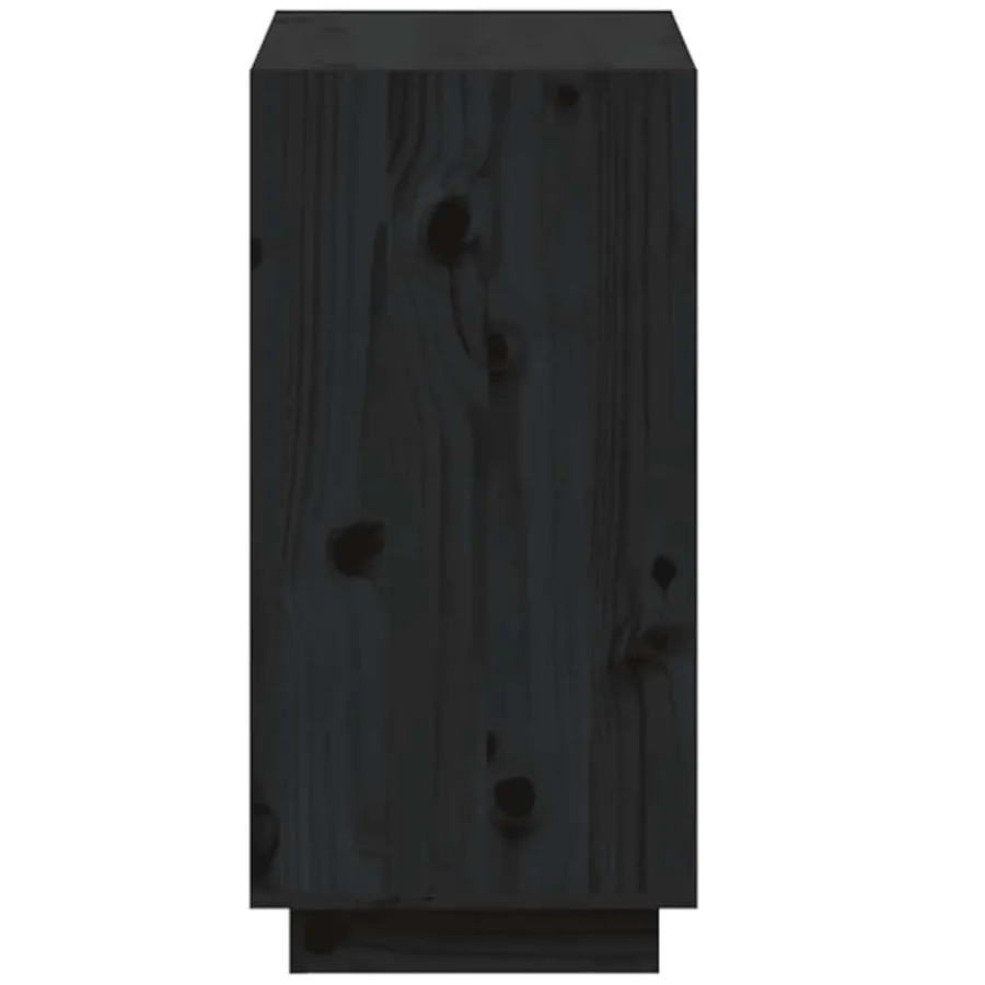 Bibliothèque Noir 60x35x71 cm Bois de pin massif - 6