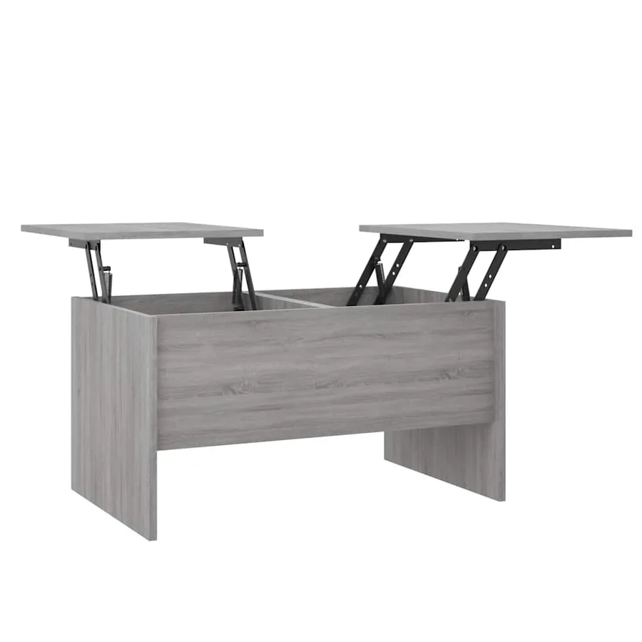 Table basse sonoma gris 80x50x42,5 cm bois d'ingénierie - 2