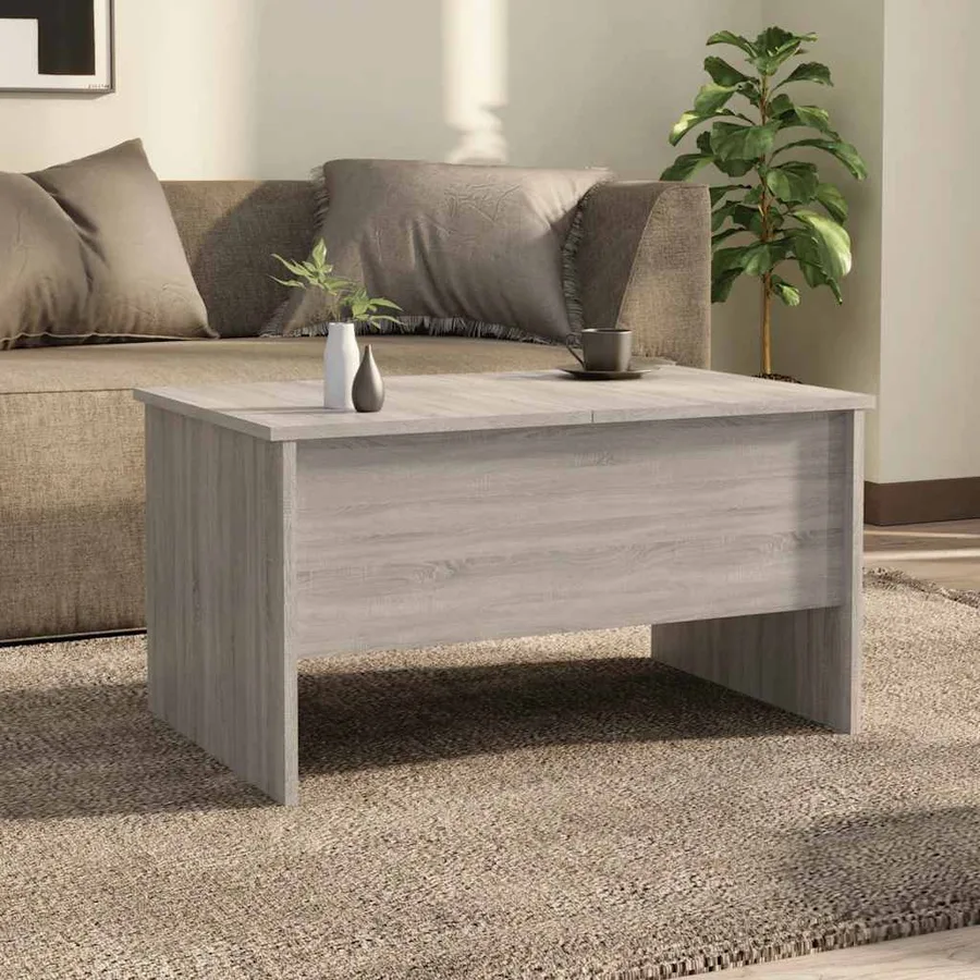 Table basse sonoma gris 80x50x42,5 cm bois d'ingénierie - 3