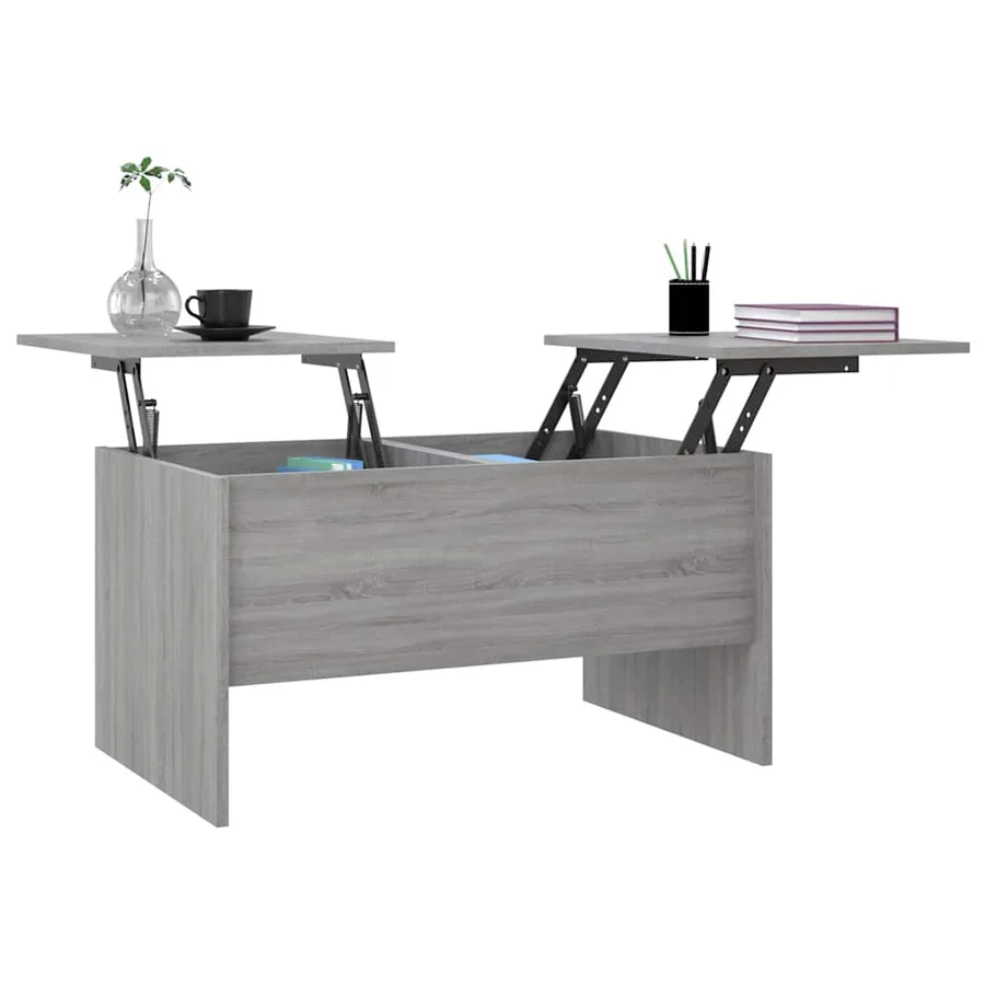 Table basse sonoma gris 80x50x42,5 cm bois d'ingénierie - 4
