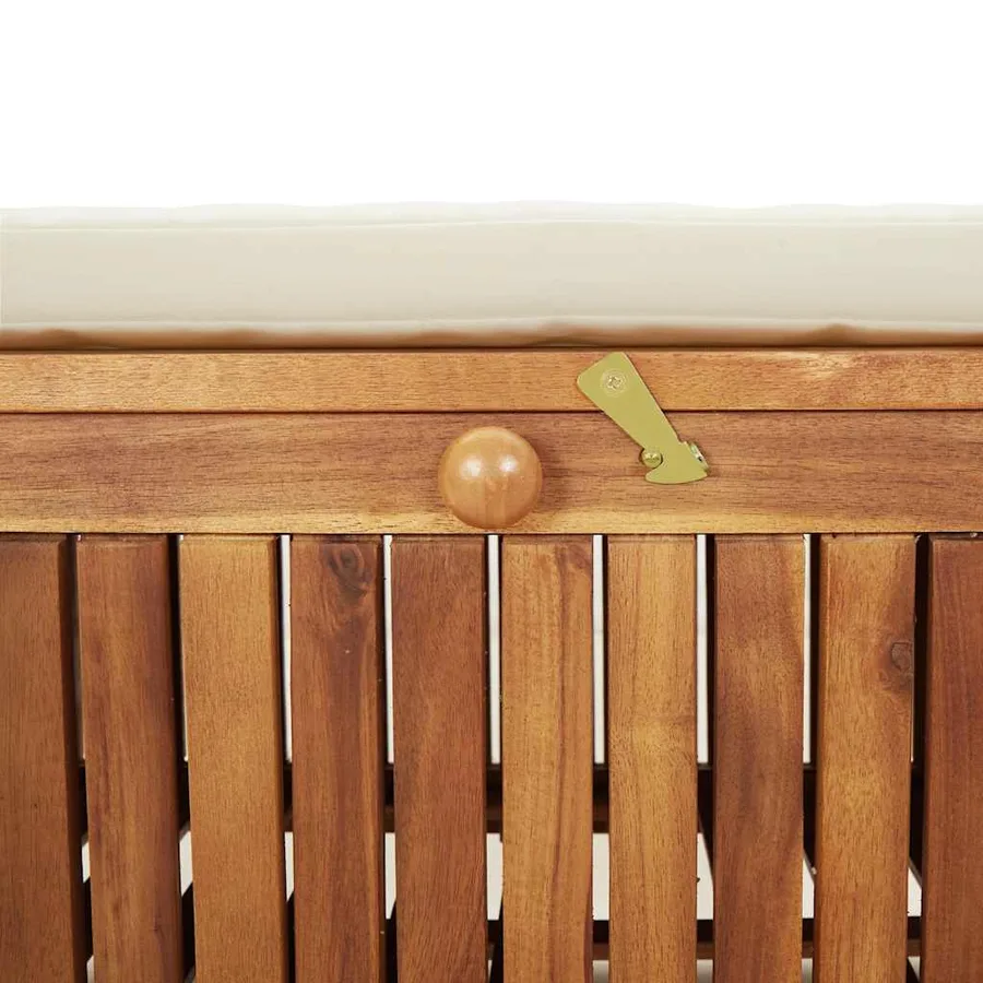 Banc de rangement de jardin avec coussin 91 cm Bois d'acacia - 11