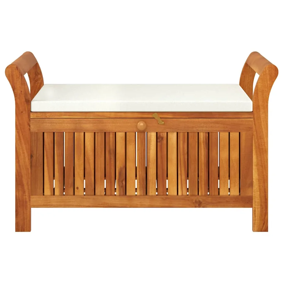 Banc de rangement de jardin avec coussin 91 cm Bois d'acacia - 5