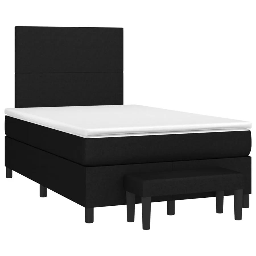 Sommier à lattes de lit avec matelas Noir 120x200 cm Tissu - 3