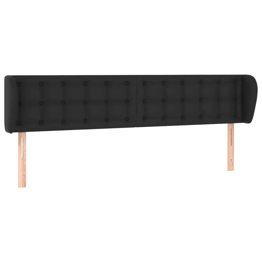 Tête de lit avec oreilles Noir 203x23x78/88 cm Similicuir - 2