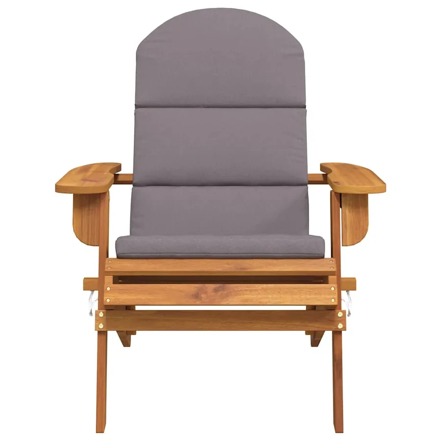 Chaise de jardin Adirondack avec coussins bois massif d'acacia - 4