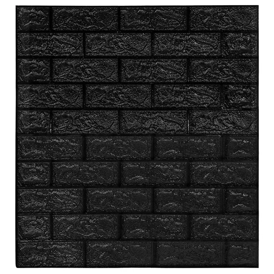 Papier peint 3D autoadhésif Briques 20 pcs Noir - 3