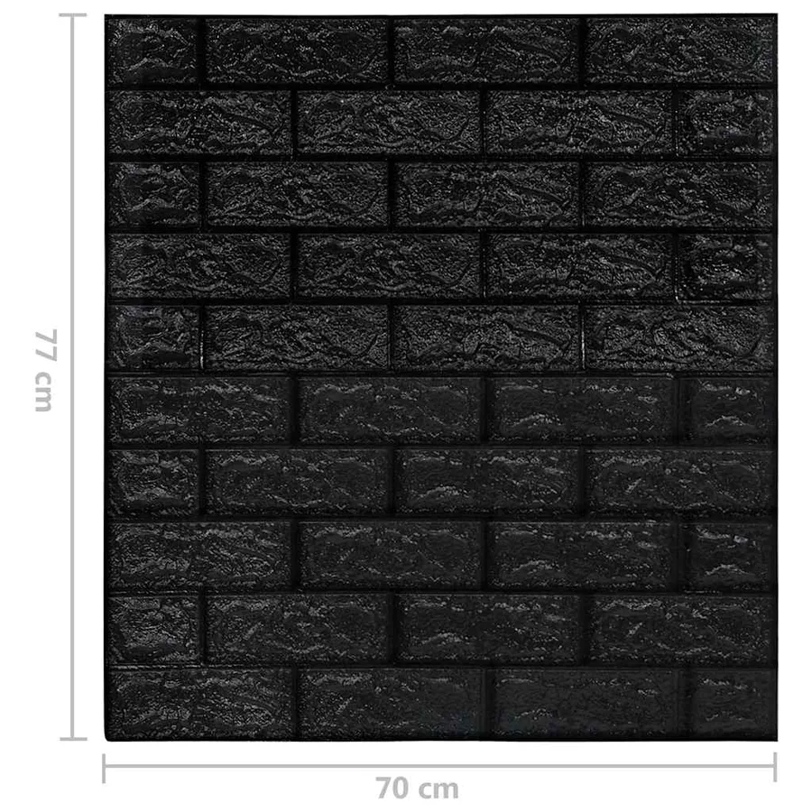 Papier peint 3D autoadhésif Briques 20 pcs Noir - 7