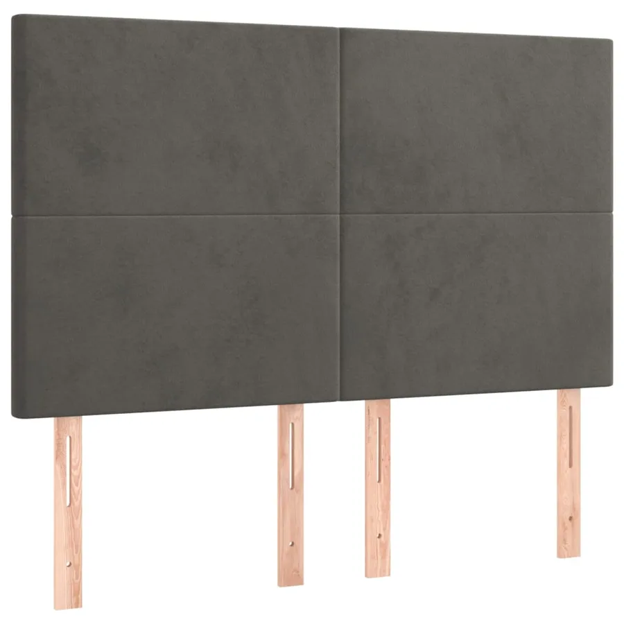 Sommier à lattes de lit et matelas Gris foncé 140x190cm Velours - 6
