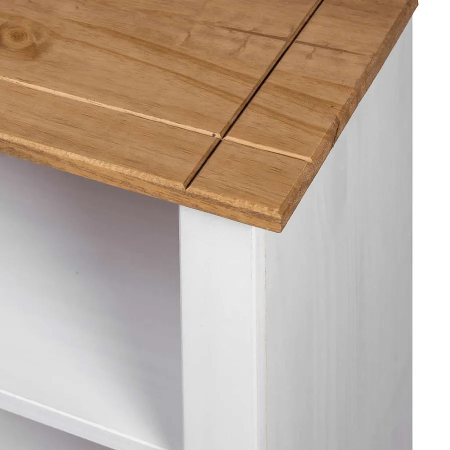 Bibliothèque Blanc 80x35x110 cm Pin massif Assortiment Panama - 9