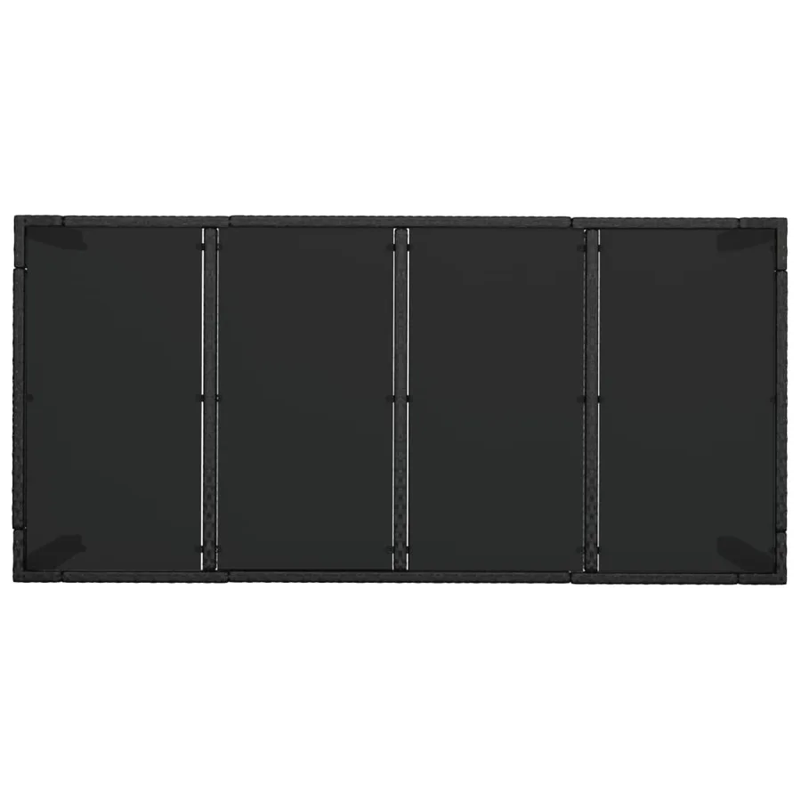 Table de jardin dessus en verre Noir 190x90x75cm Résine tressée - 5