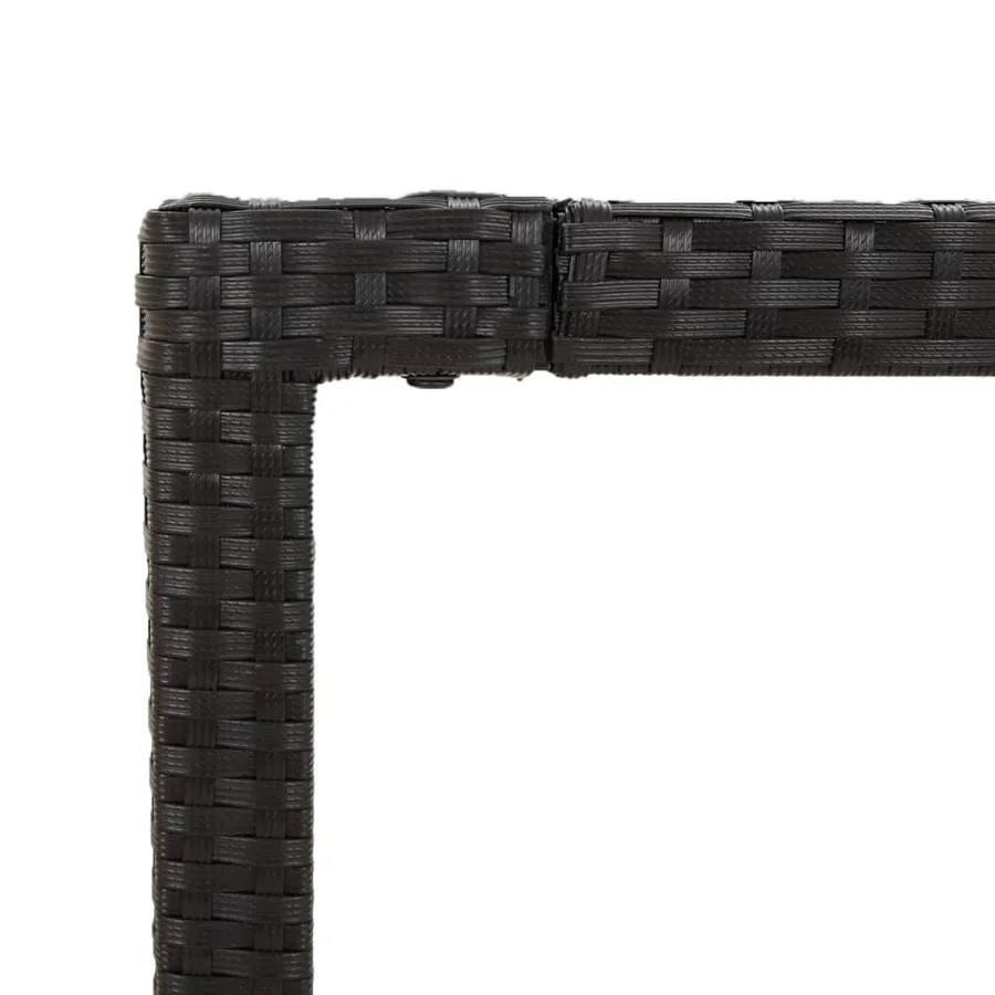 Table de jardin dessus en verre Noir 190x90x75cm Résine tressée - 6