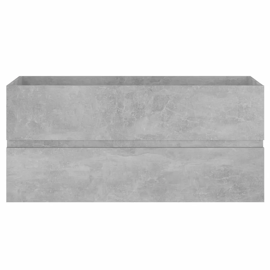 Armoire d'évier avec lavabo intégré Gris béton Aggloméré - 6