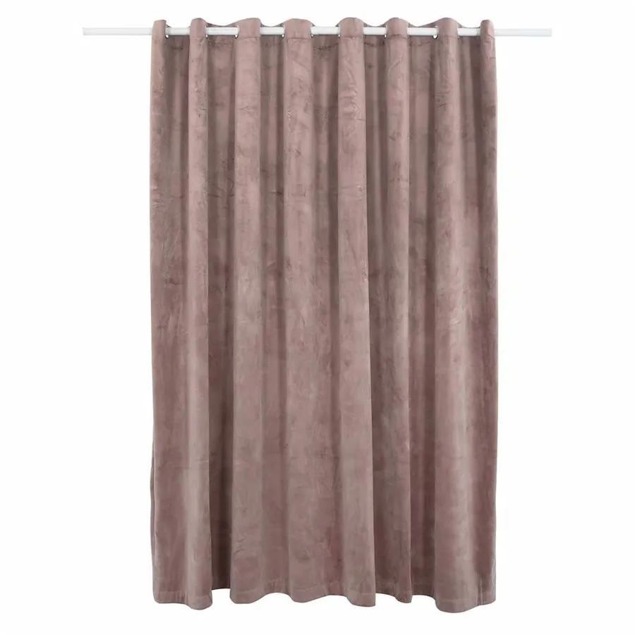 Rideau occultant avec anneaux en métal Velours Rose 290x245 cm - 2