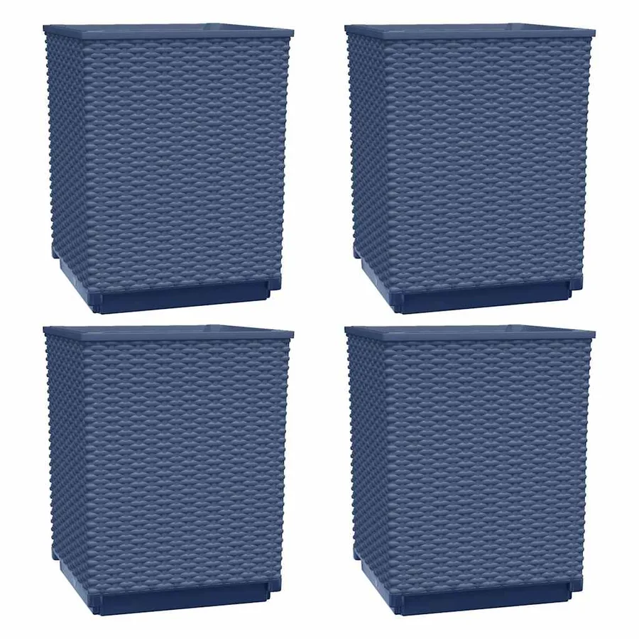 Jardinières 4 pcs bleu gris 30x30x37 cm polypropylène - 2
