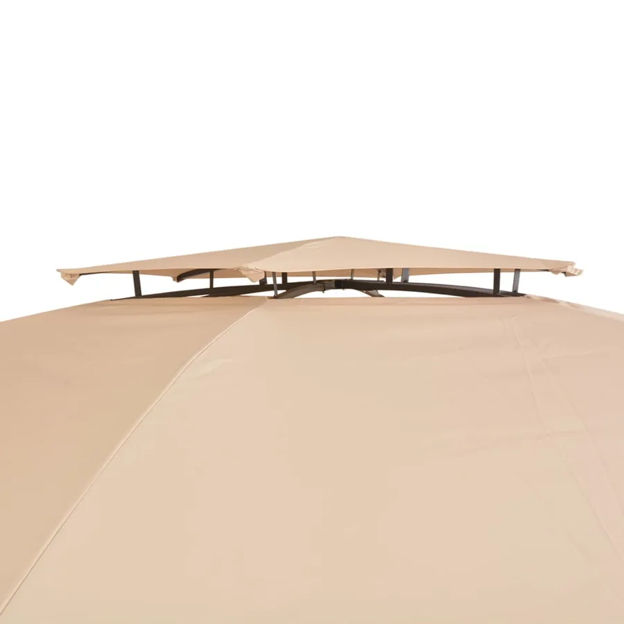 Chapiteau tente de jardin avec rideaux Hexagonal 360 x 265 cm - 6