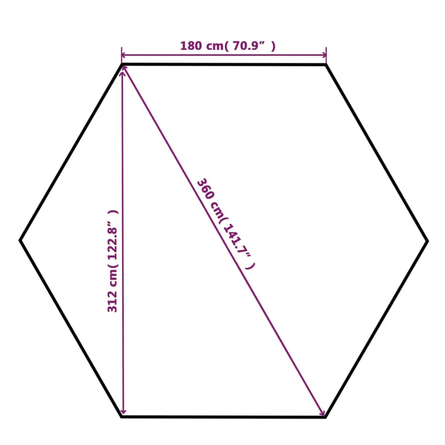 Chapiteau tente de jardin avec rideaux Hexagonal 360 x 265 cm - 8
