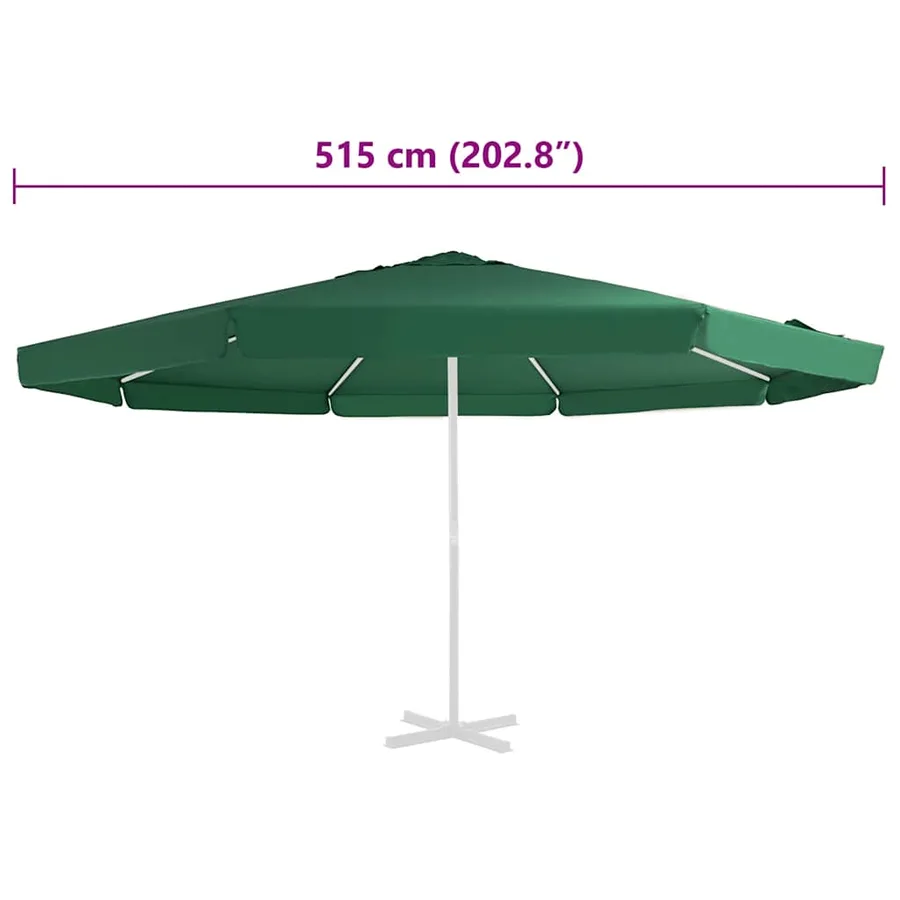 Tissu de remplacement pour parasol d'extérieur Vert 515 cm - 5