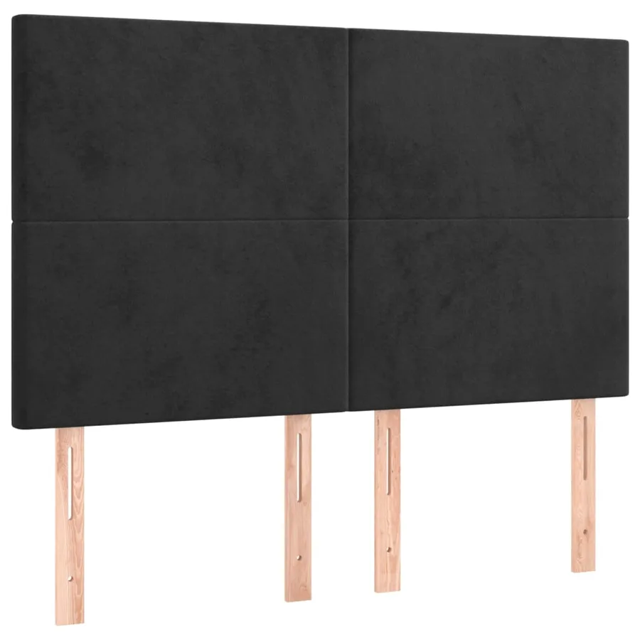 Tête de lit à LED Noir 144x5x118/128 cm Velours - 4