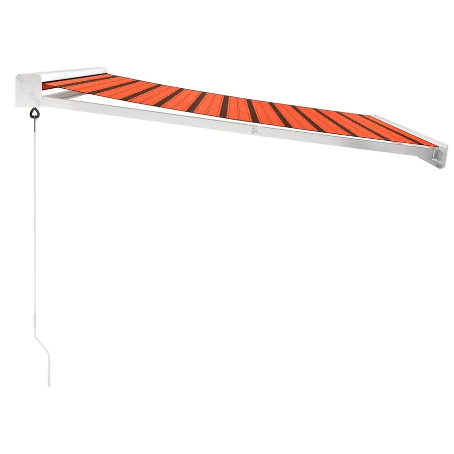 Auvent rétractable orange et marron 3x2,5 m tissu et aluminium - 6
