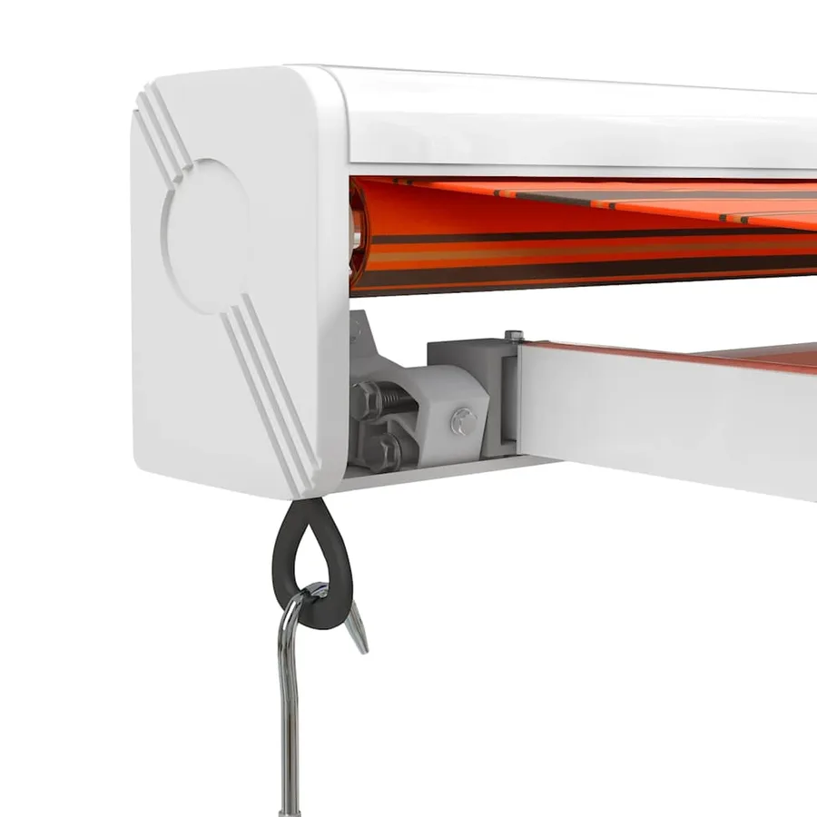 Auvent rétractable orange et marron 3x2,5 m tissu et aluminium - 7