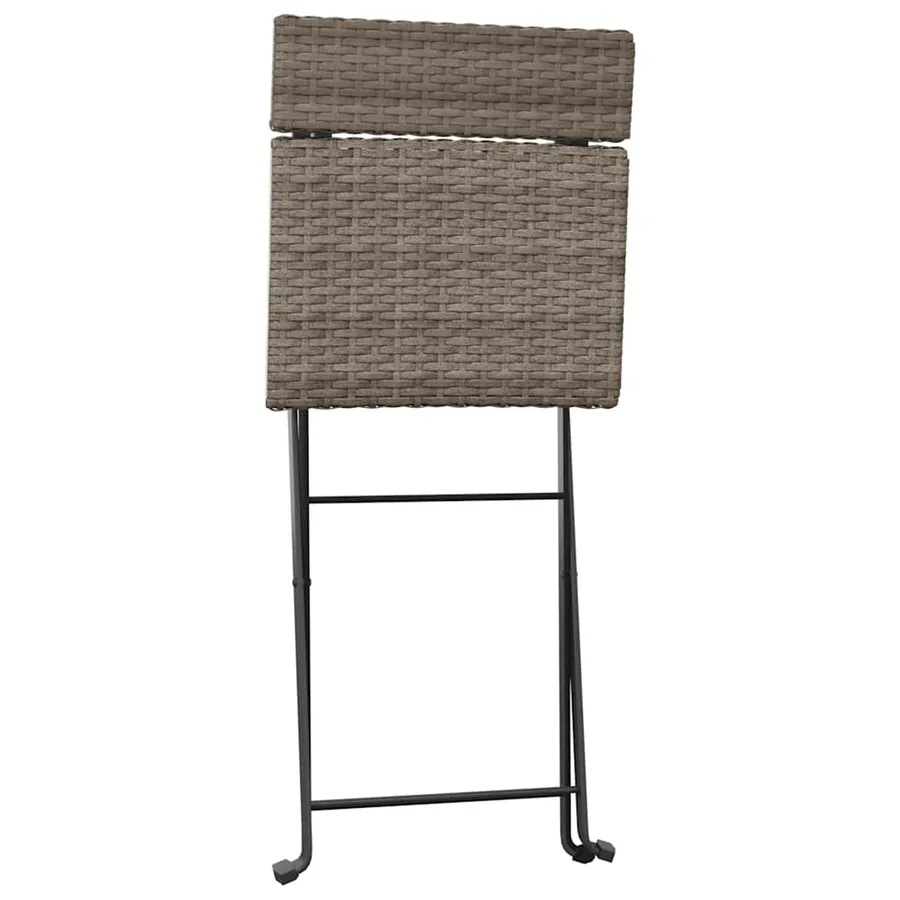 Chaises de bistrot pliantes lot de 8 Gris Résine tressée acier - 5