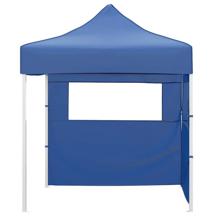 Tente de réception pliable avec 2 parois 2x2 m Acier Bleu - 2