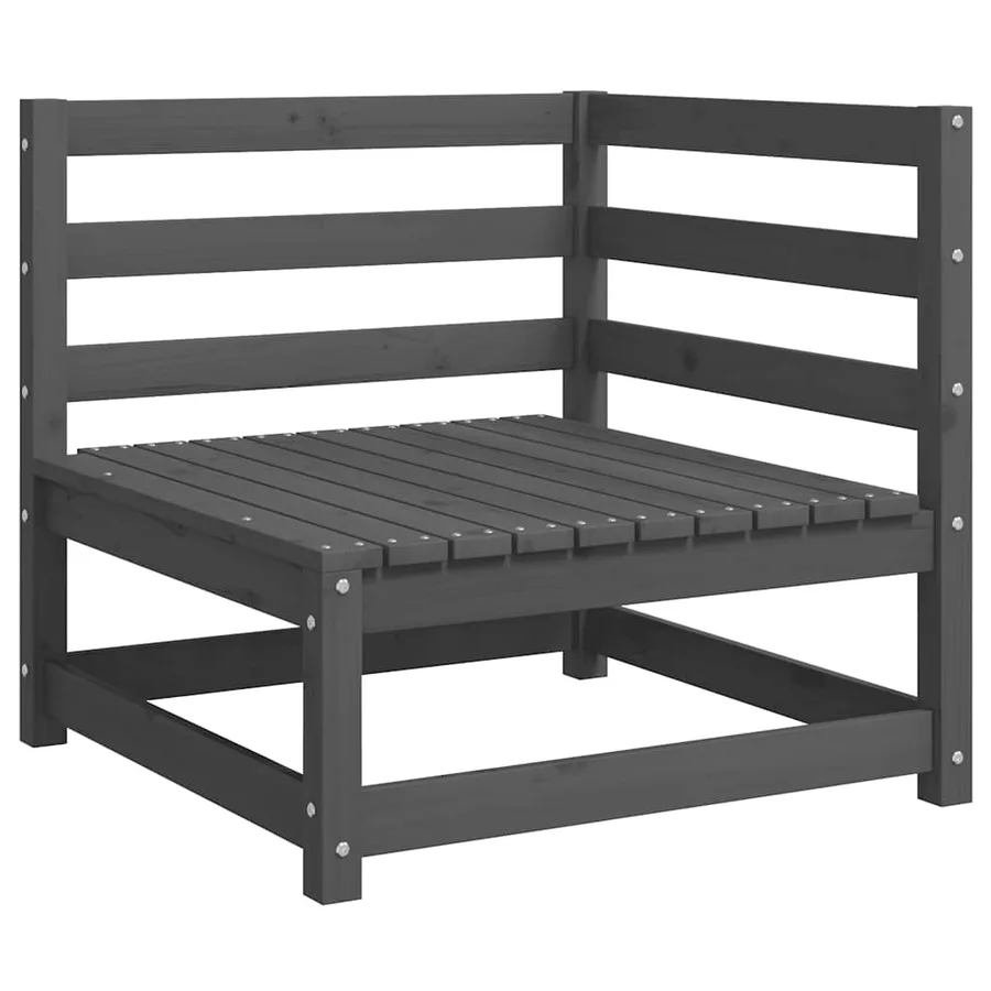 Salon de jardin 2 pcs avec coussins Gris Bois de pin massif - 2