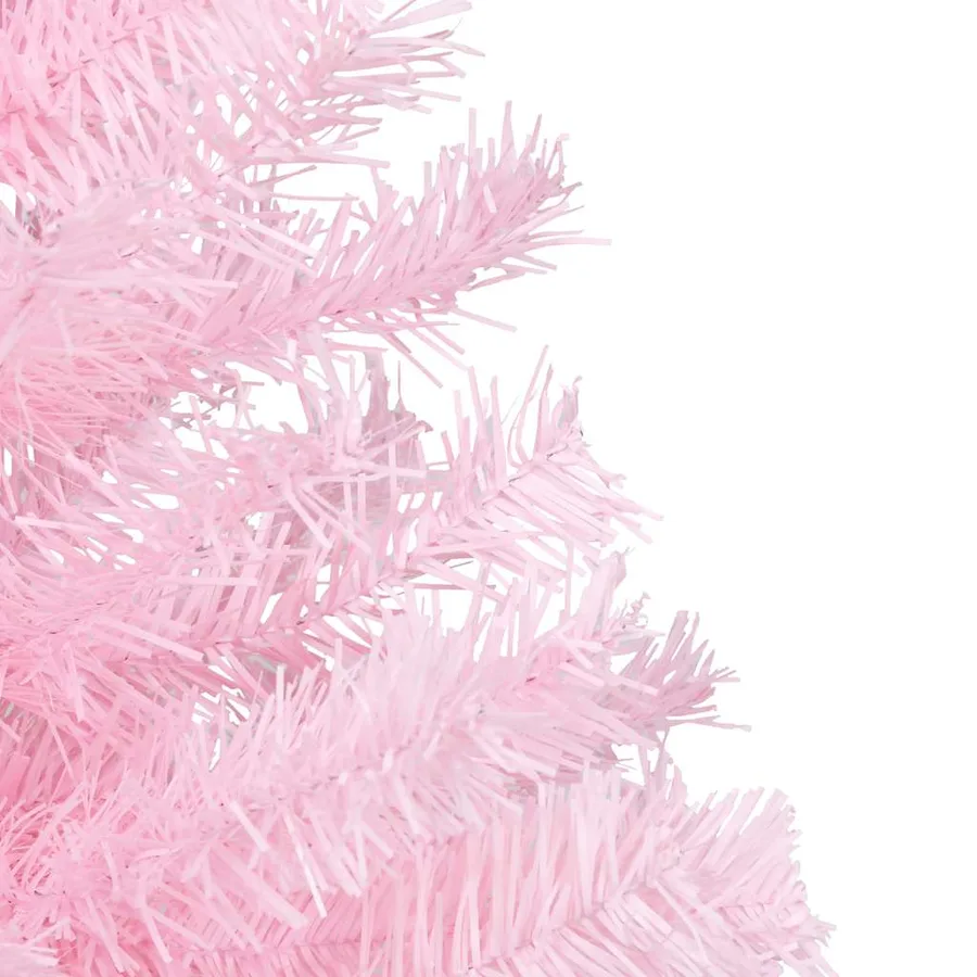 Arbre de Noël artificiel pré-éclairé et boules rose 150 cm PVC - 5