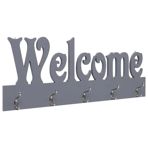 Porte-manteau mural WELCOME Gris 74x29,5 cm