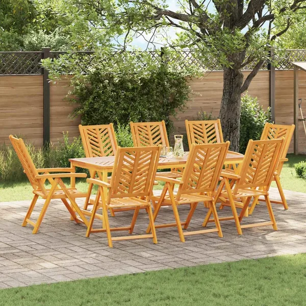 Chaise de jardin 8 pcs Marron Bois d'Acacia Massif