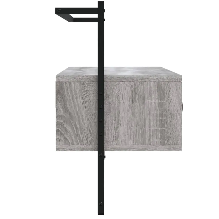 Meuble TV mural sonoma gris 100,5x30x51 cm bois d'ingénierie - 5