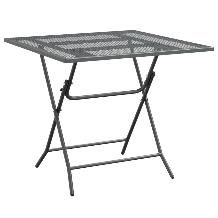 Table de jardin 80x80x72 cm Maille métallique Anthracite - 2