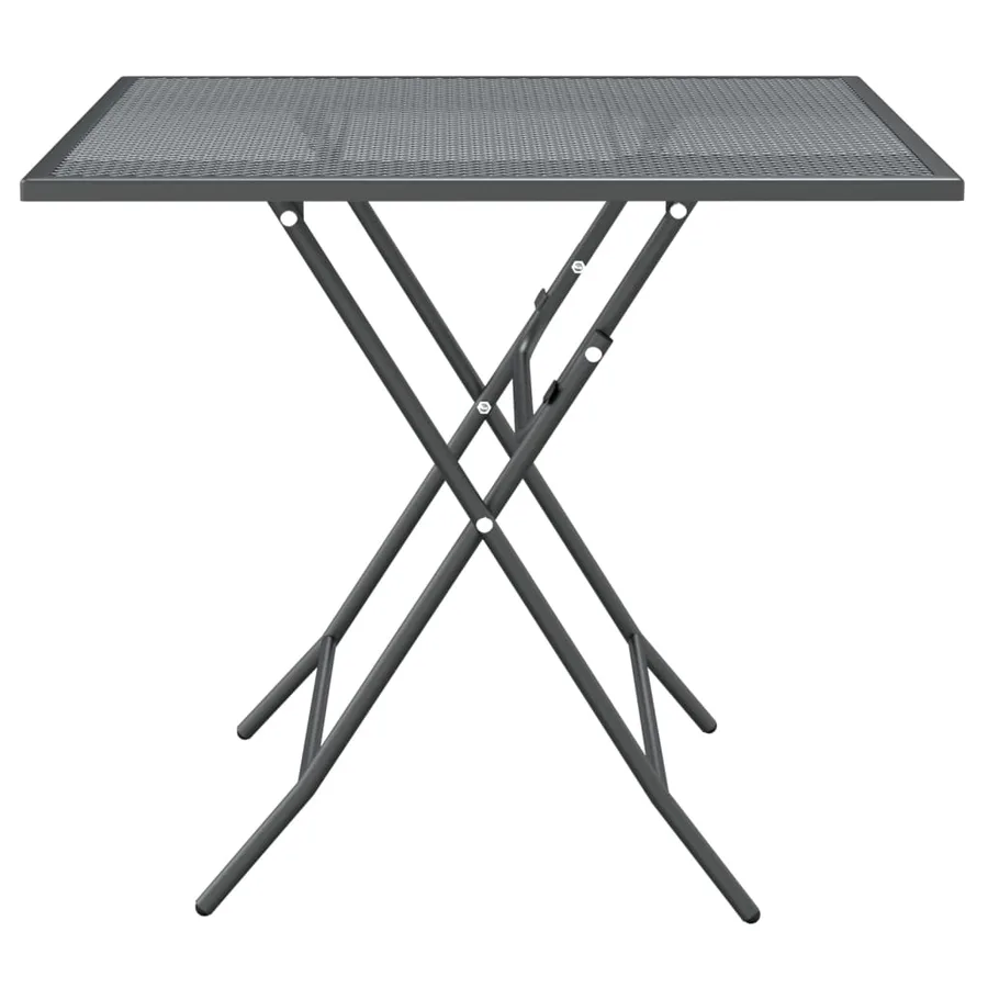 Table de jardin 80x80x72 cm Maille métallique Anthracite - 4