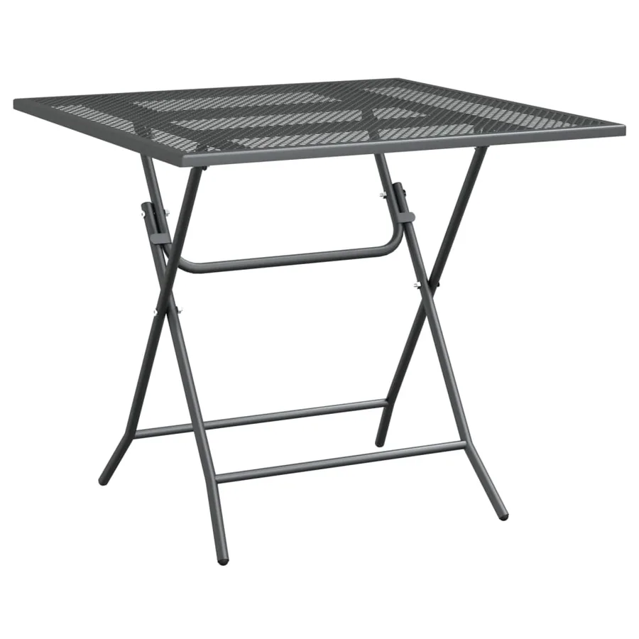 Table de jardin 80x80x72 cm Maille métallique Anthracite - 5