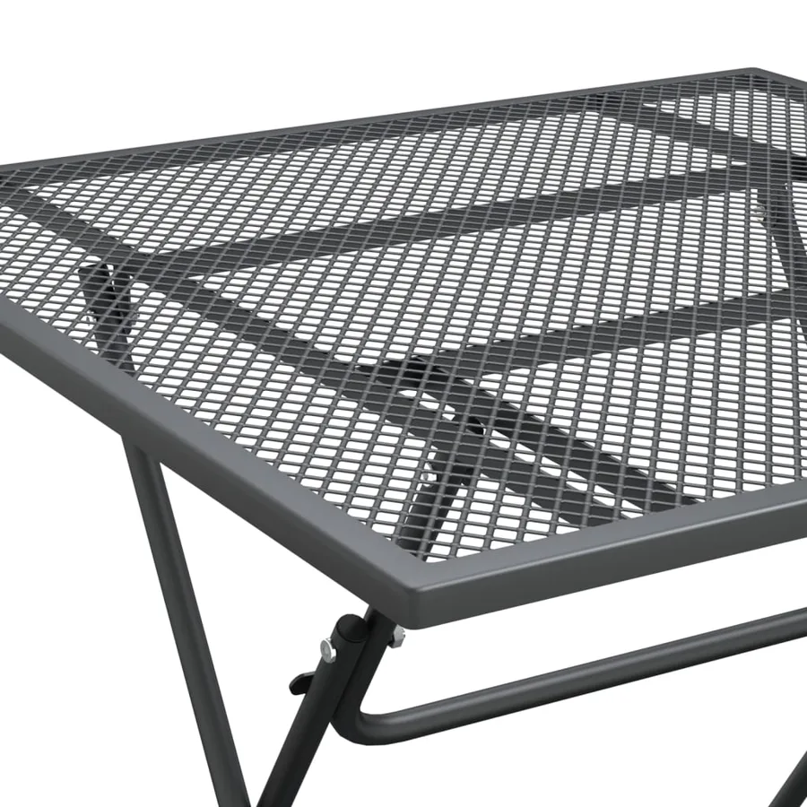 Table de jardin 80x80x72 cm Maille métallique Anthracite - 7