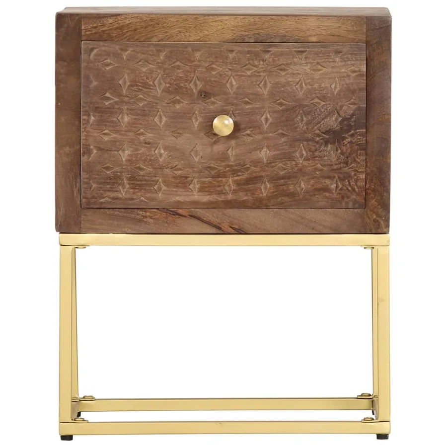 Table de chevet 40 x 30 x 50 cm Bois de manguier massif - 3