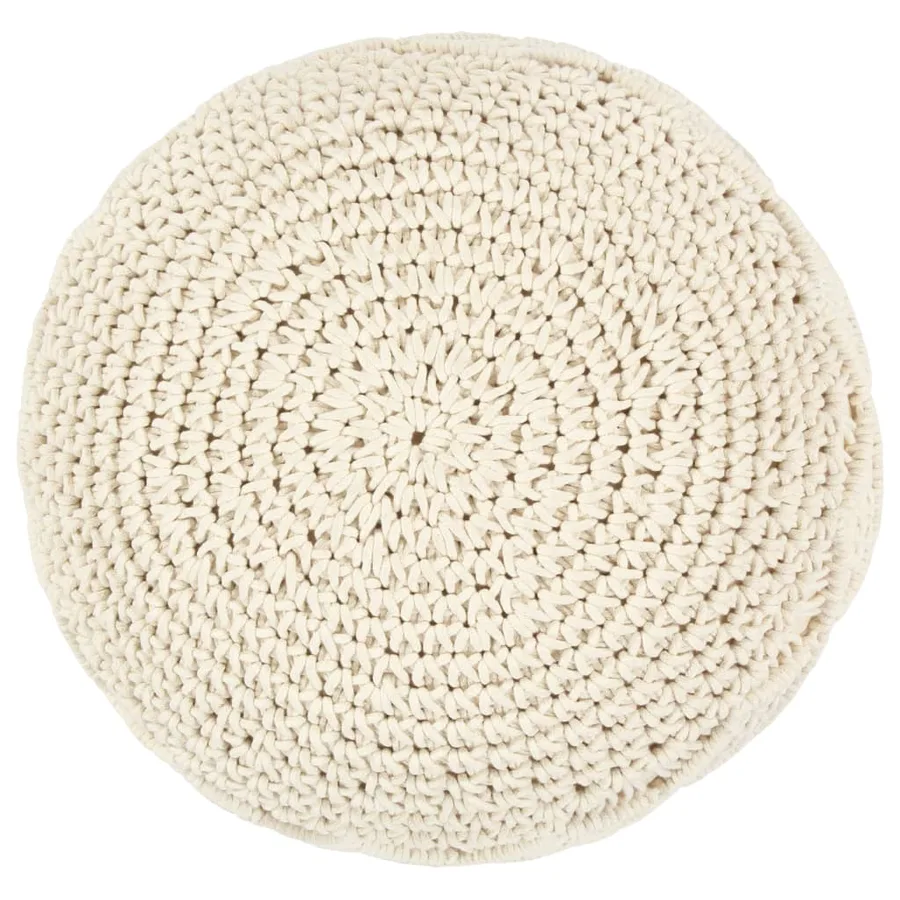 Pouf fait à la main en macramé 45 x 30 cm Coton - 2