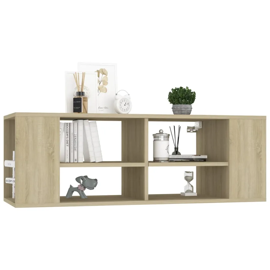 Meuble TV mural Chêne sonoma 102x35x35 cm Bois d’ingénierie - 3