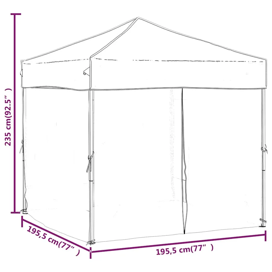 Tente de réception pliable avec parois Blanc 2x2 m - 9