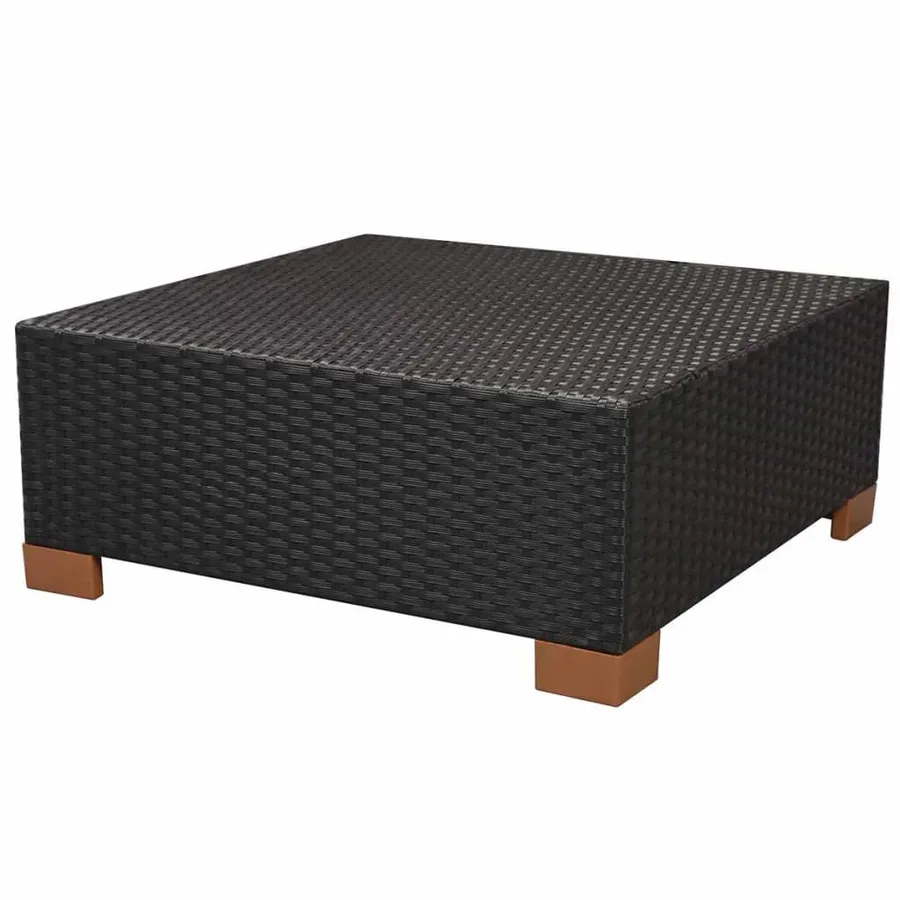 Salon de jardin 8 pcs avec coussins résine tressée noir - 10