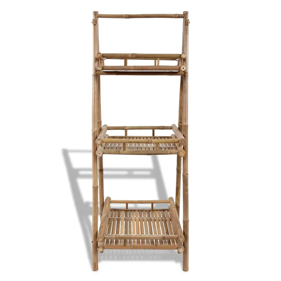 Étagère à plantes pliable 3 niveaux Bambou - 2