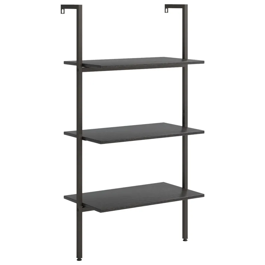 Étagère inclinée à 3 niveaux Noir 64x35x120,5 cm - 2
