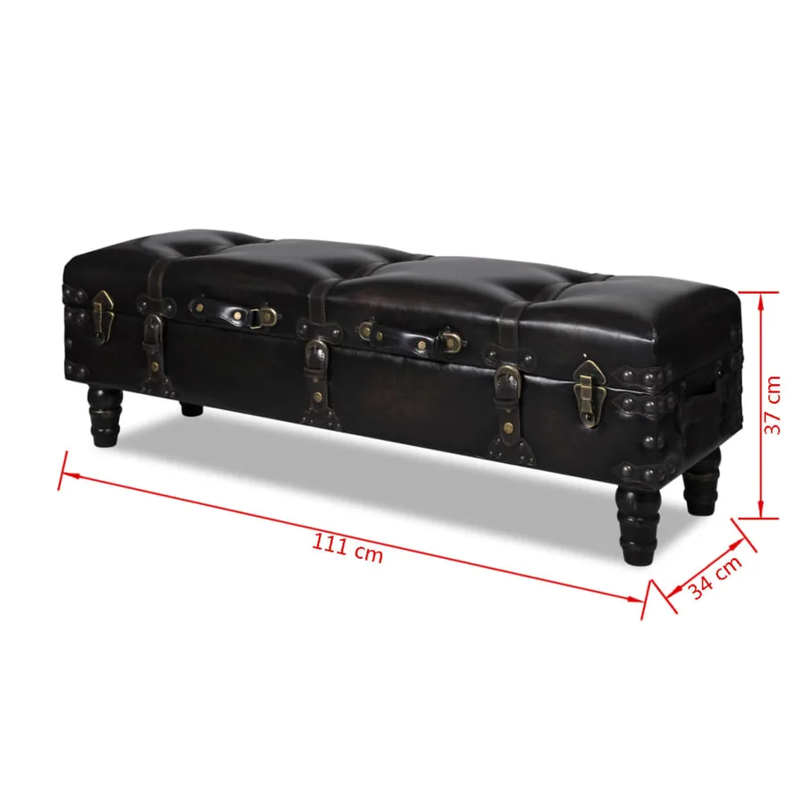 Banc long de rangement marron - 7