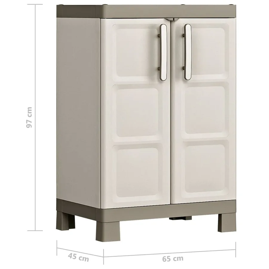 Keter Armoire de rangement basse Excellence Beige et taupe 97 cm - 7